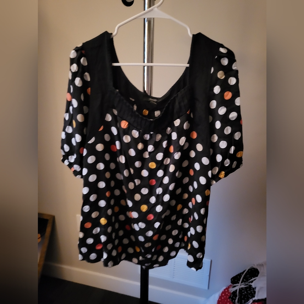 Multicolor Polka Dot Top